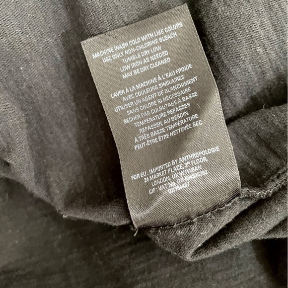 Anthropologie Postmark Black Double Pockets Tee Top Size Small - Picture 14 of 15